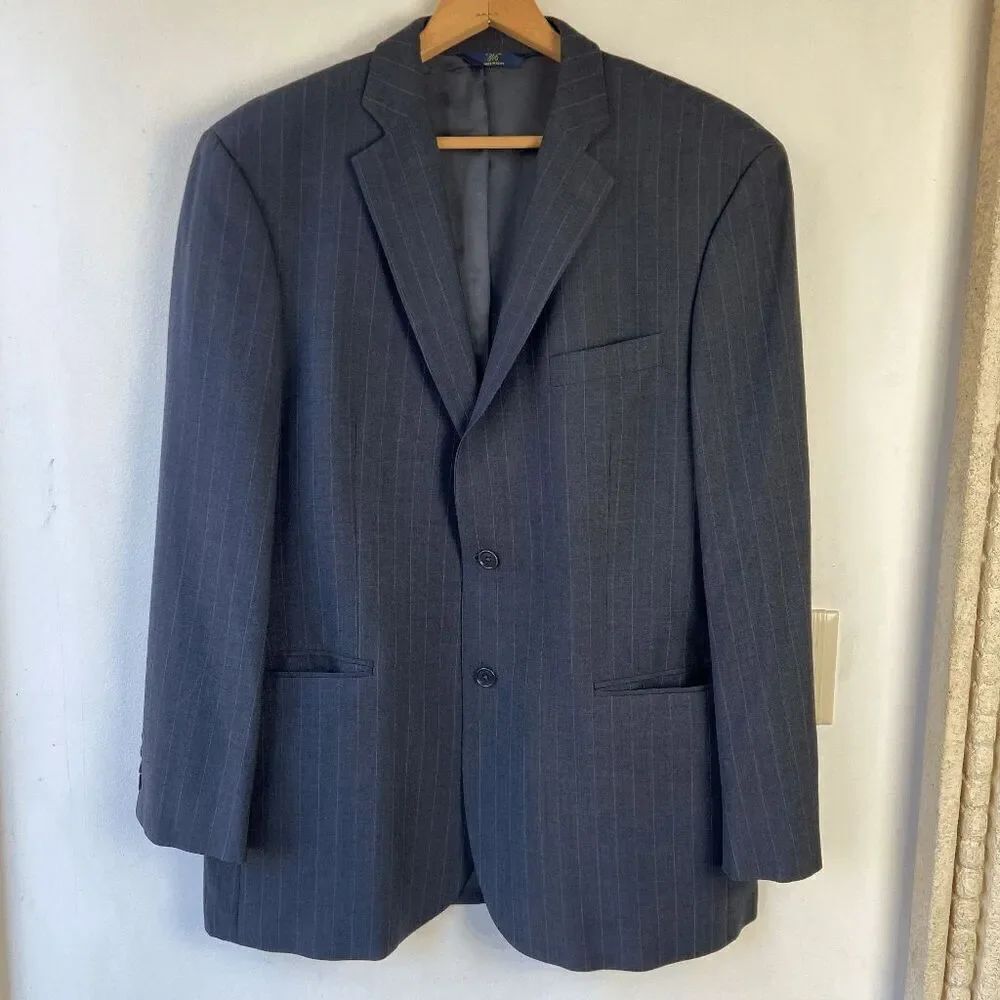 Brooks Brothers Gray Pinstripe Wool Stretch Blazer – 43R (Like New)